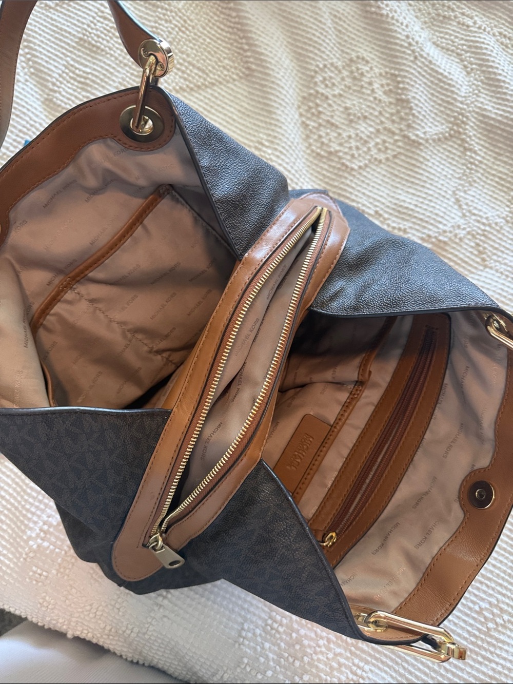 Michael Kors Dark Brown Shoulder BOHO Tote with Gold Hardware - Picture 5 of 5